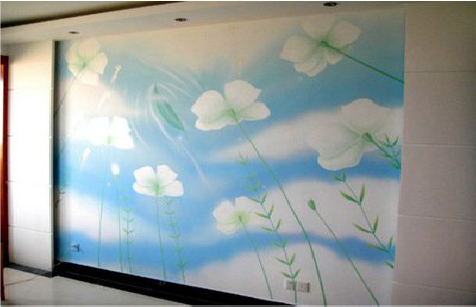  蒙山画墙绘怎么画好白云的蓬松感？