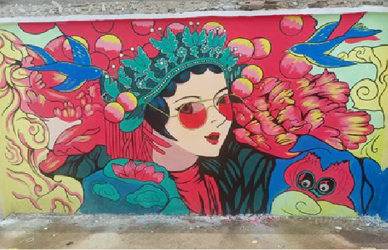  蒙山墙体彩绘-网红墙