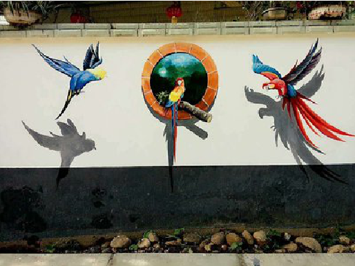  蒙山视觉错位-3D墙绘设计