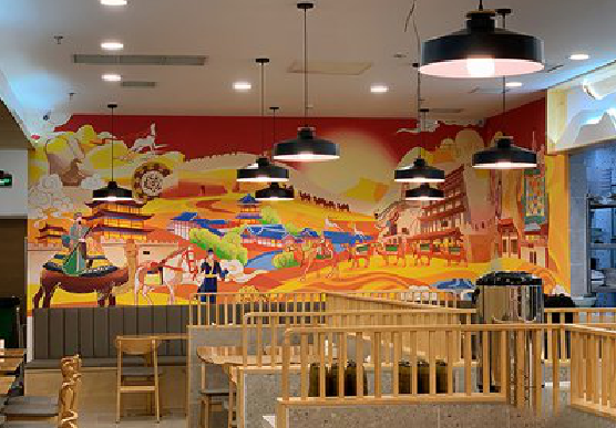  蒙山商业空间彩绘介绍。