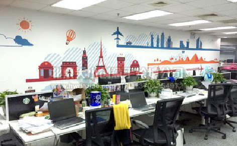  蒙山教你设计办公室墙绘的方法。