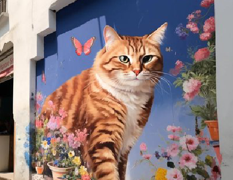  蒙山自己绘制有个性的手绘墙